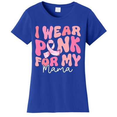 I Wear Pink For My Mama Breast Cancer Groovy Support Squads Women's T-Shirt