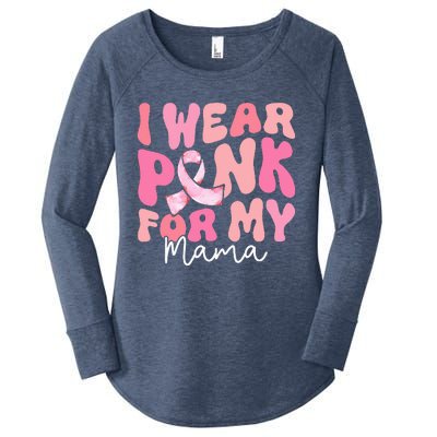 I Wear Pink For My Mama Breast Cancer Groovy Support Squads Women's Perfect Tri Tunic Long Sleeve Shirt