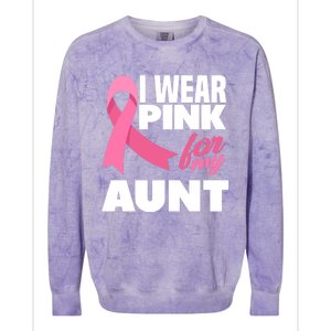 I Wear Pink For My Aunt Auntie Breast Cancer Awareness Colorblast Crewneck Sweatshirt