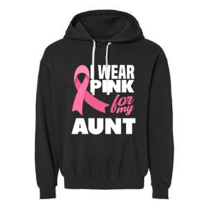 I Wear Pink For My Aunt Auntie Breast Cancer Awareness Garment-Dyed Fleece Hoodie