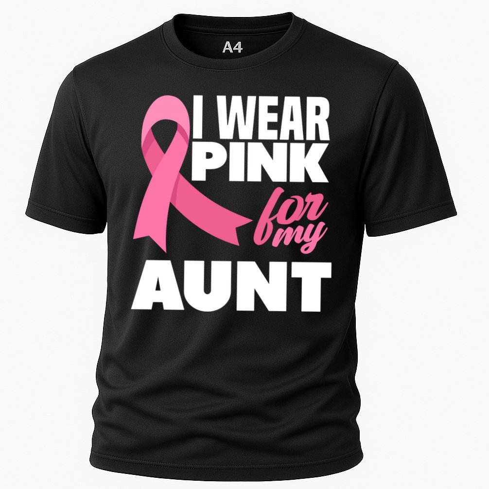 I Wear Pink For My Aunt Auntie Breast Cancer Awareness Cooling Performance Crew T-Shirt
