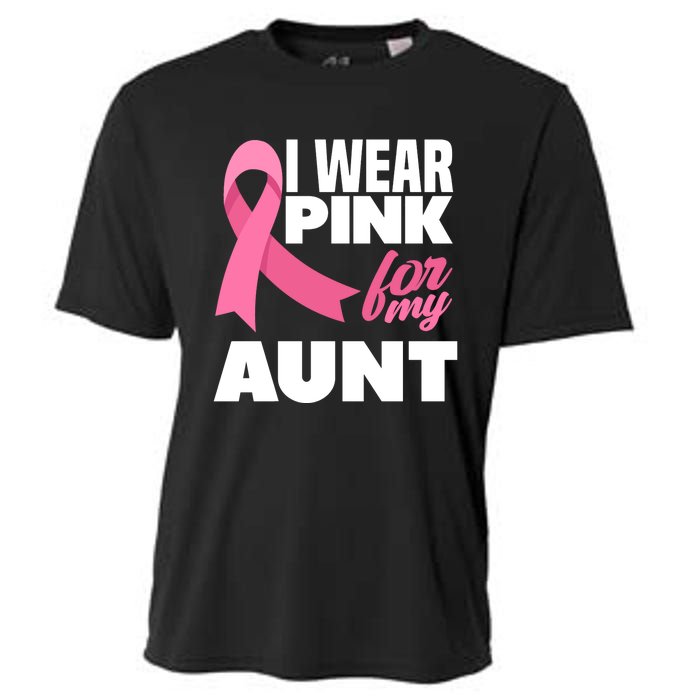 I Wear Pink For My Aunt Auntie Breast Cancer Awareness Cooling Performance Crew T-Shirt