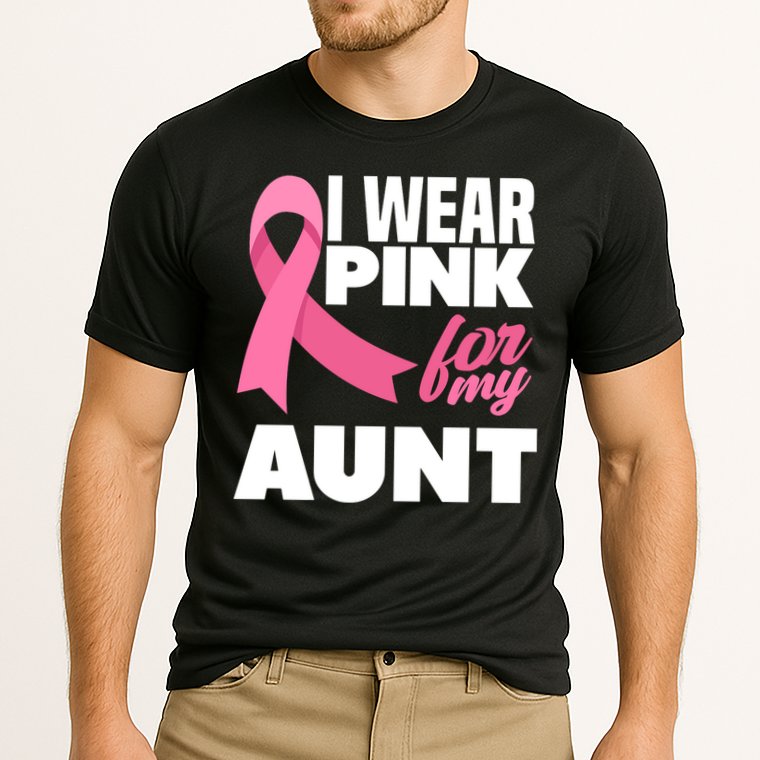 I Wear Pink For My Aunt Auntie Breast Cancer Awareness Cooling Performance Crew T-Shirt