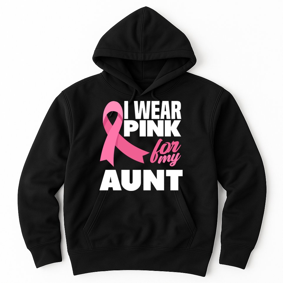 I Wear Pink For My Aunt Auntie Breast Cancer Awareness Hoodie