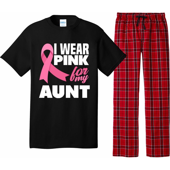 I Wear Pink For My Aunt Auntie Breast Cancer Awareness Pajama Set