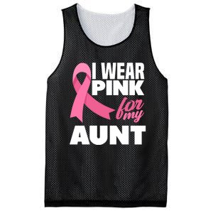 I Wear Pink For My Aunt Auntie Breast Cancer Awareness Mesh Reversible Basketball Jersey Tank