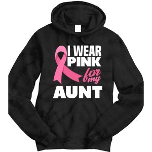 I Wear Pink For My Aunt Auntie Breast Cancer Awareness Tie Dye Hoodie