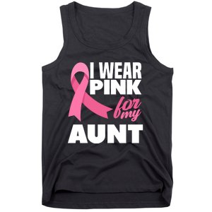 I Wear Pink For My Aunt Auntie Breast Cancer Awareness Tank Top