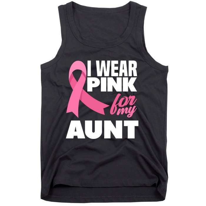 I Wear Pink For My Aunt Auntie Breast Cancer Awareness Tank Top