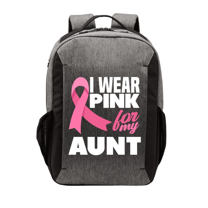 I Wear Pink For My Aunt Auntie Breast Cancer Awareness Vector Backpack