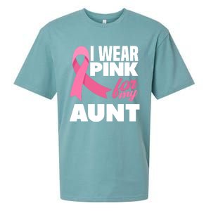 I Wear Pink For My Aunt Auntie Breast Cancer Awareness Sueded Cloud Jersey T-Shirt