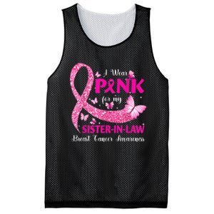 I Wear Pink For My Sister-In-Law Breast Cancer Awareness Mesh Reversible Basketball Jersey Tank