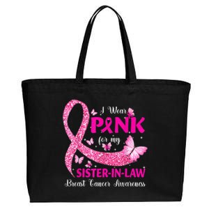 I Wear Pink For My Sister-In-Law Breast Cancer Awareness Cotton Canvas Jumbo Tote