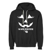 I'm With Peter Peter Skeleton Hand Pointing Matching Halloween Garment-Dyed Fleece Hoodie