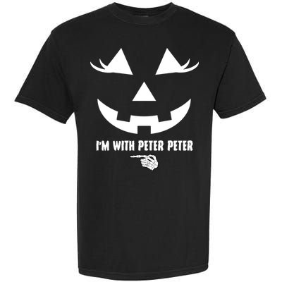 I'm With Peter Peter Skeleton Hand Pointing Matching Halloween Garment-Dyed Heavyweight T-Shirt