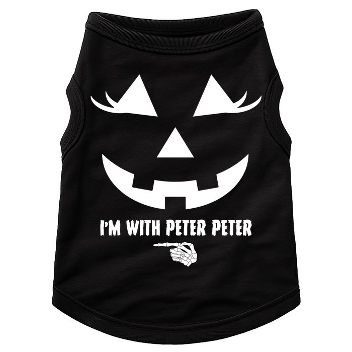 I'm With Peter Peter Skeleton Hand Pointing Matching Halloween Doggie Tank
