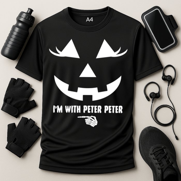I'm With Peter Peter Skeleton Hand Pointing Matching Halloween Performance Shirt