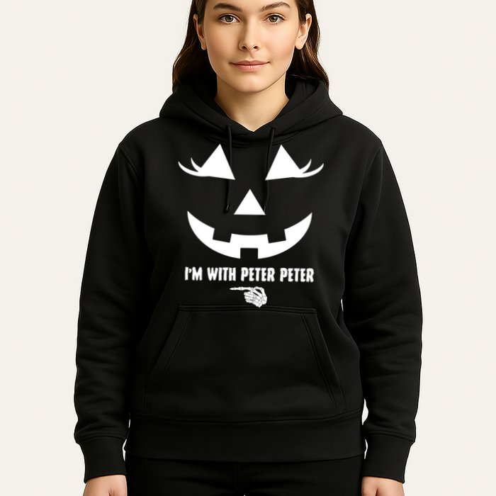 I'm With Peter Peter Skeleton Hand Pointing Matching Halloween Hoodie