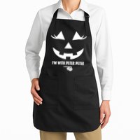 I'm With Peter Peter Skeleton Hand Pointing Matching Halloween Apron