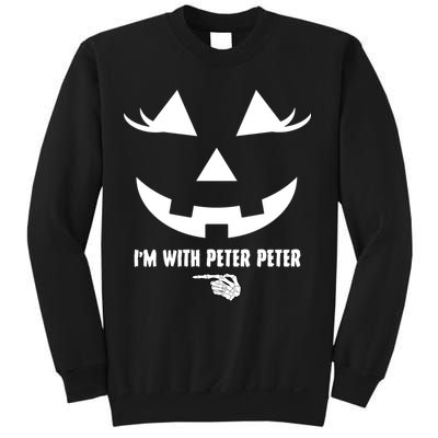 I'm With Peter Peter Skeleton Hand Pointing Matching Halloween Sweatshirt