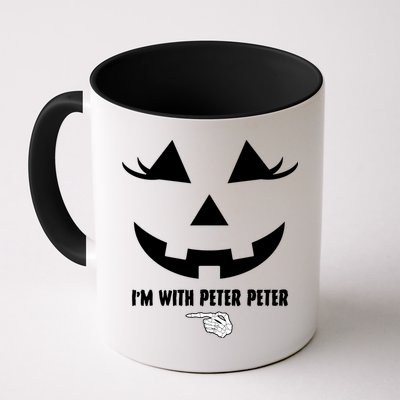 I'm With Peter Peter Skeleton Hand Pointing Matching Halloween Mug