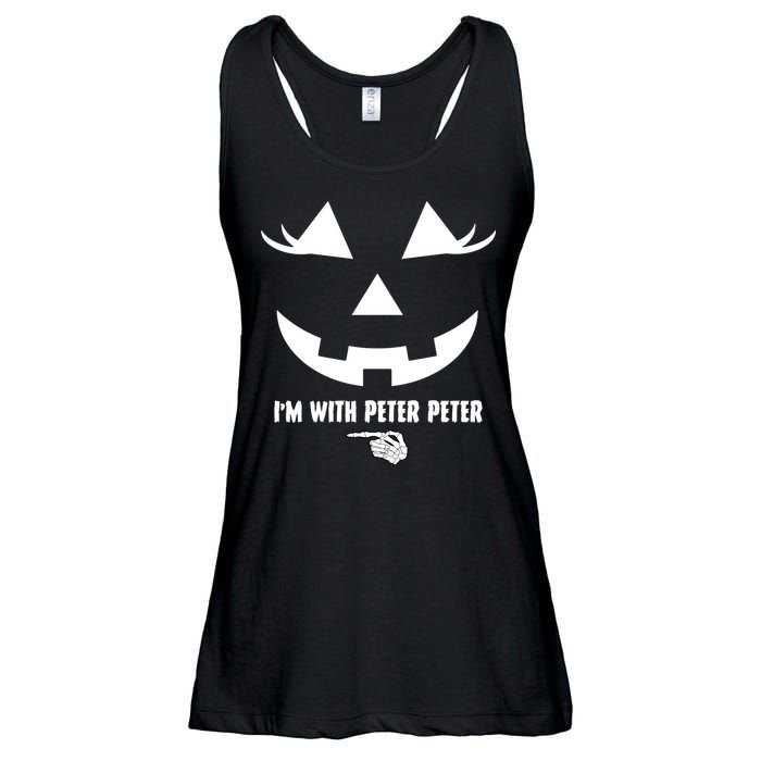 I'm With Peter Peter Skeleton Hand Pointing Matching Halloween Ladies Essential Flowy Tank