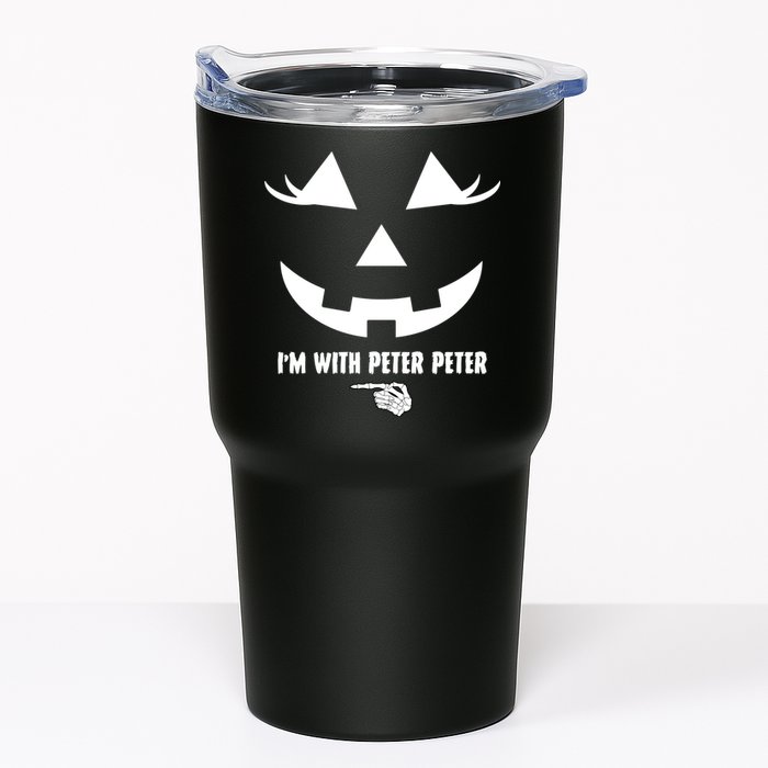 I'm With Peter Peter Skeleton Hand Pointing Matching Halloween Tumbler