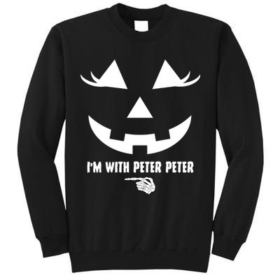 I'm With Peter Peter Skeleton Hand Pointing Matching Halloween Tall Sweatshirt