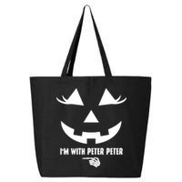 I'm With Peter Peter Skeleton Hand Pointing Matching Halloween 25L Jumbo Tote