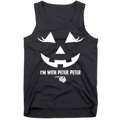 I'm With Peter Peter Skeleton Hand Pointing Matching Halloween Tank Top