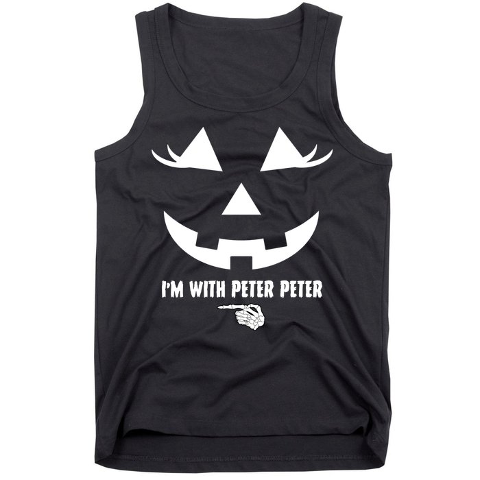 I'm With Peter Peter Skeleton Hand Pointing Matching Halloween Tank Top