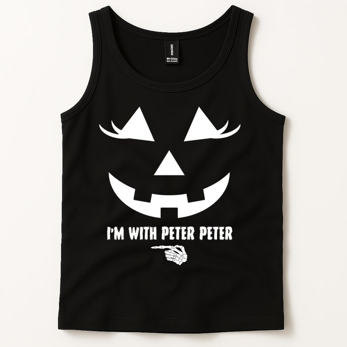 I'm With Peter Peter Skeleton Hand Pointing Matching Halloween Tank Top