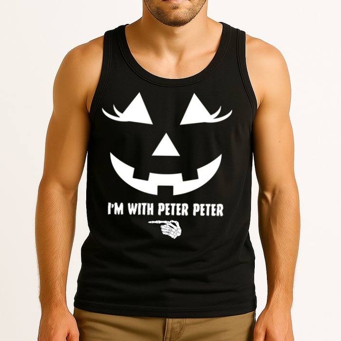I'm With Peter Peter Skeleton Hand Pointing Matching Halloween Tank Top
