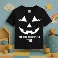 I'm With Peter Peter Skeleton Hand Pointing Matching Halloween Toddler T-Shirt