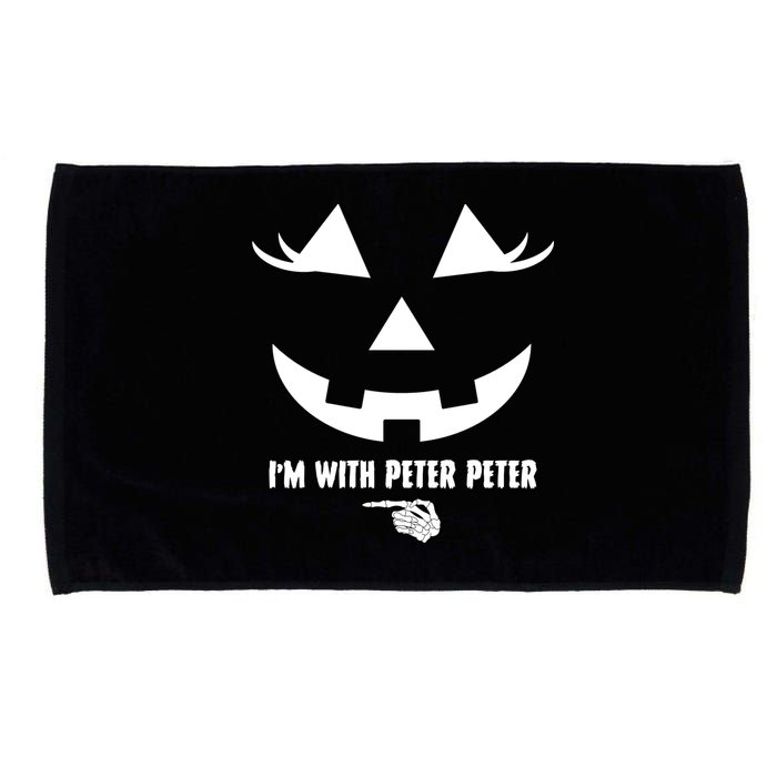 I'm With Peter Peter Skeleton Hand Pointing Matching Halloween Microfiber Hand Towel