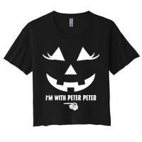I'm With Peter Peter Skeleton Hand Pointing Matching Halloween Crop Top