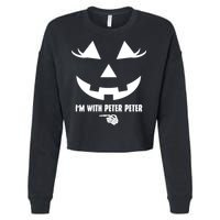 I'm With Peter Peter Skeleton Hand Pointing Matching Halloween Cropped Pullover Crew