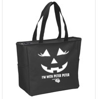 I'm With Peter Peter Skeleton Hand Pointing Matching Halloween Zip Tote Bag