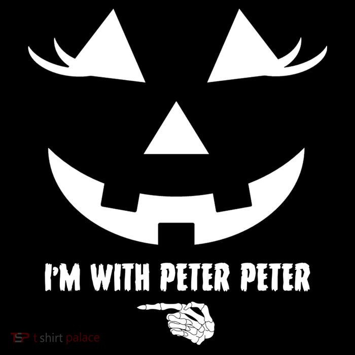 I'm With Peter Peter Skeleton Hand Pointing Matching Halloween Zip Tote Bag