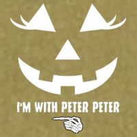 I'm With Peter Peter Skeleton Hand Pointing Matching Halloween Garment-Dyed Women's Muscle Tee