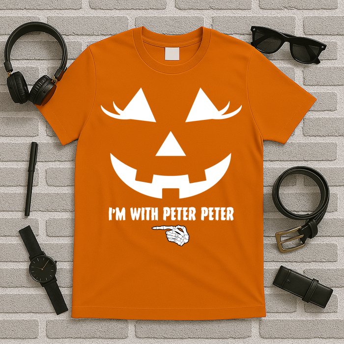 I'm With Peter Peter Skeleton Hand Pointing Matching Halloween T-Shirt