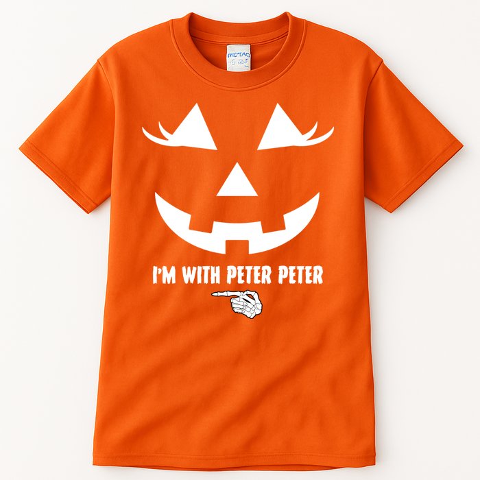 I'm With Peter Peter Skeleton Hand Pointing Matching Halloween Tall T-Shirt