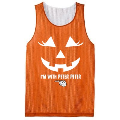 I'm With Peter Peter Skeleton Hand Pointing Matching Halloween Mesh Reversible Basketball Jersey Tank