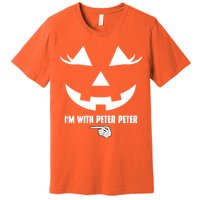 I'm With Peter Peter Skeleton Hand Pointing Matching Halloween Premium T-Shirt