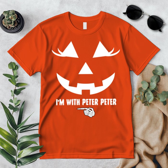I'm With Peter Peter Skeleton Hand Pointing Matching Halloween Premium T-Shirt