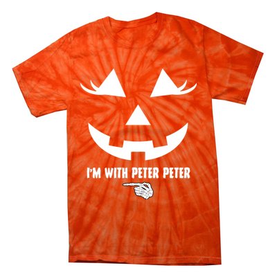 I'm With Peter Peter Skeleton Hand Pointing Matching Halloween Tie-Dye T-Shirt