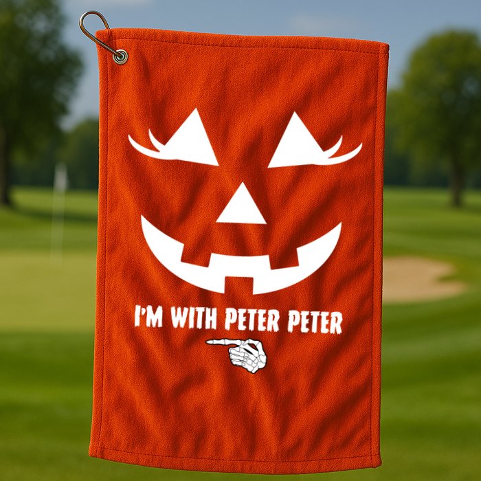 I'm With Peter Peter Skeleton Hand Pointing Matching Halloween Golf Towel