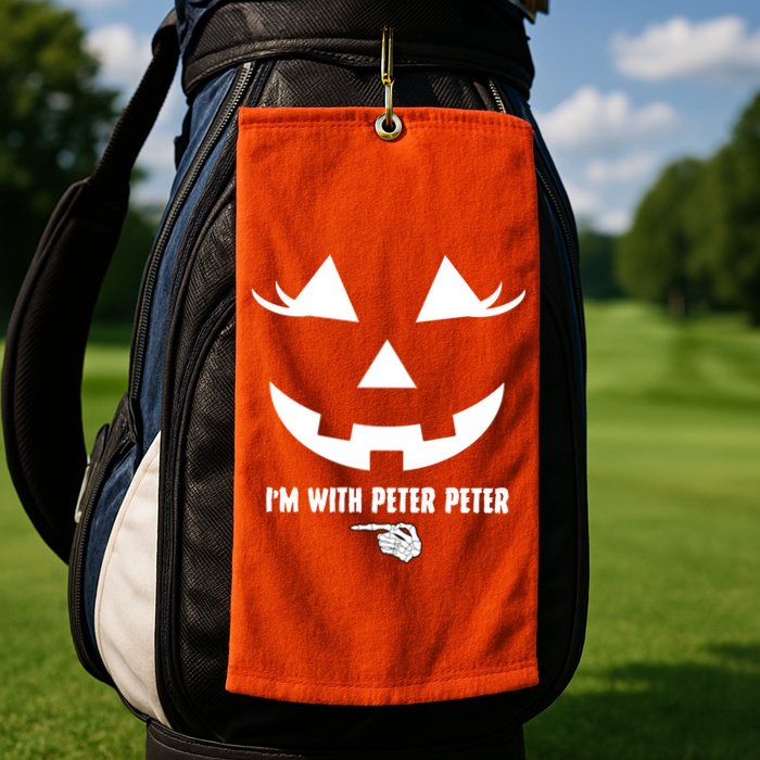 I'm With Peter Peter Skeleton Hand Pointing Matching Halloween Golf Towel