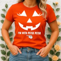 I'm With Peter Peter Skeleton Hand Pointing Matching Halloween Womens T-Shirt