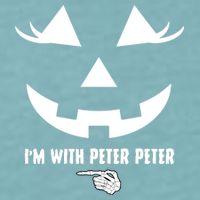 I'm With Peter Peter Skeleton Hand Pointing Matching Halloween Sueded Cloud Jersey T-Shirt